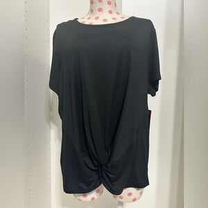 🆕 Yogalicious black knotted short sleeve active top ✨new with tags✨ size 1x